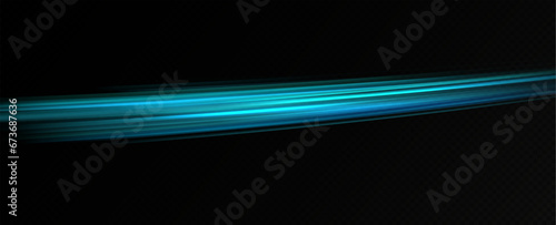 Horizontal neon lines.Blue speed lines.Motion light effect.Vector. red	