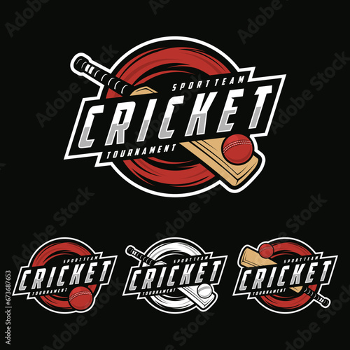 Badge emblem Cricket logo, cricket emblem set collection team sport design, cricket ball vector