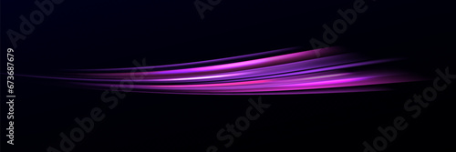 Neon speed lines. Dynamic light motion traces. Light trace wave, trace line.Futuristic neon light lines. Light movement effect, Neon speed lines.