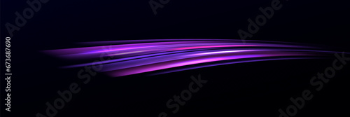 Neon speed lines. Dynamic light motion traces. Light trace wave, trace line.Futuristic neon light lines. Light movement effect, Neon speed lines.