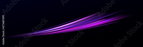 Neon speed lines. Dynamic light motion traces. Light trace wave, trace line.Futuristic neon light lines. Light movement effect, Neon speed lines.