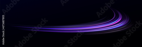 Neon speed lines. Dynamic light motion traces. Light trace wave, trace line.Futuristic neon light lines. Light movement effect, Neon speed lines.
