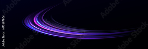 Neon speed lines. Dynamic light motion traces. Light trace wave, trace line.Futuristic neon light lines. Light movement effect, Neon speed lines.