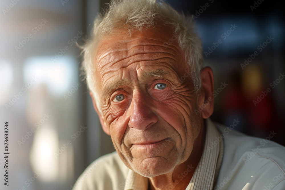 Happy smiling elderly man. Old person. AI. Happy smiling elderly man. Old person. AI.