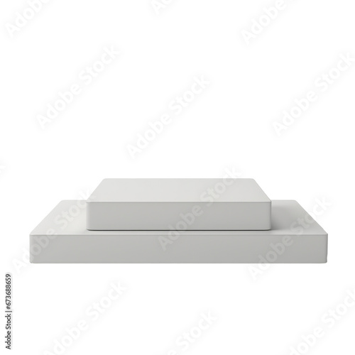 Three-Dimensional White Pedestal for Exhibit Display or Product Presentations - Blank Template on, png