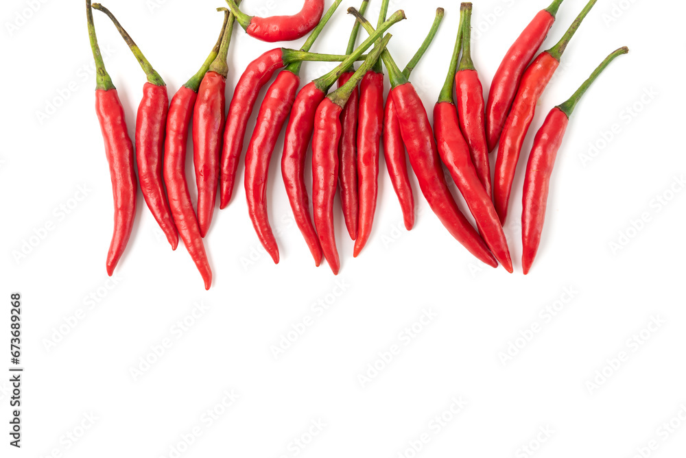 Red chili pepper isolated on white background. Set of ripe and fresh red chili peppers. Red chili pepper isolated on white background. Set of ripe and fresh red chili peppers.