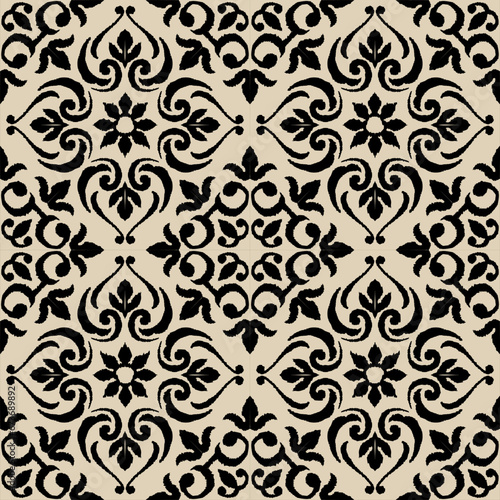 Ikat tribal Indian seamless pattern. Ethnic Aztec fabric carpet mandala ornament native boho chevron textile.Geometric African American oriental traditional vector illustrations. Embroidery style.