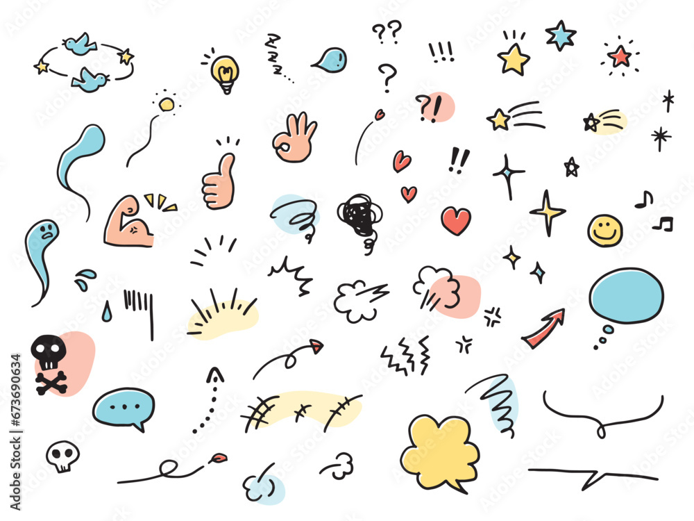 Φωτογραφία 手書きの感情表現イラストセット