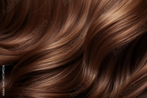 Close-Up of Shiny brown Curly Hair Texture