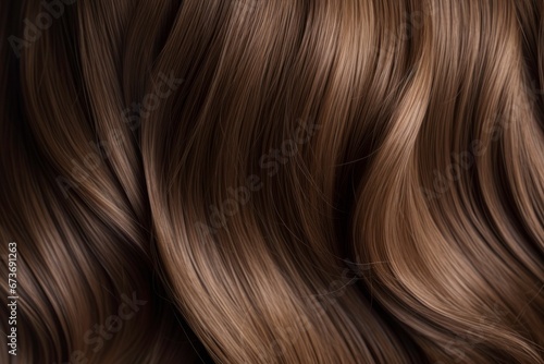 Close-Up of Shiny brown Curly Hair Texture