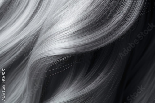 Close-Up of Shiny Gray Curly Hair Texture