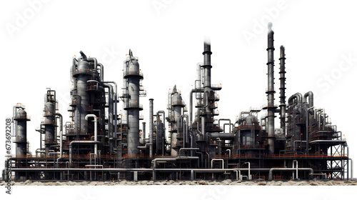 Industrial factories on transparent background PNG photo