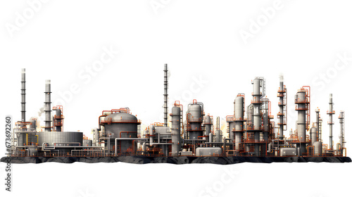 Industrial factories on transparent background PNG photo