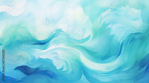 Energetic ocean wave pattern in indigo teal and aquamarine
