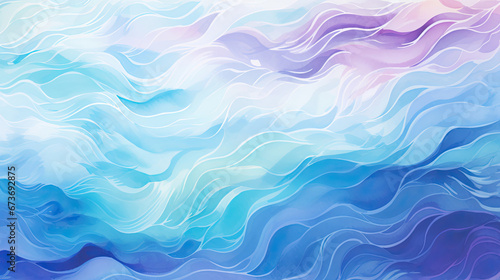 Bright blue violet and turquoise wave pattern backdrop