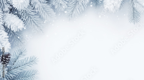 Cool abstract winter and christmas background with fir tree branches