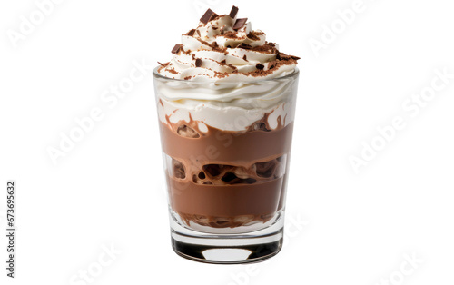 Creamy Hot Chocolate Glass on isolated background