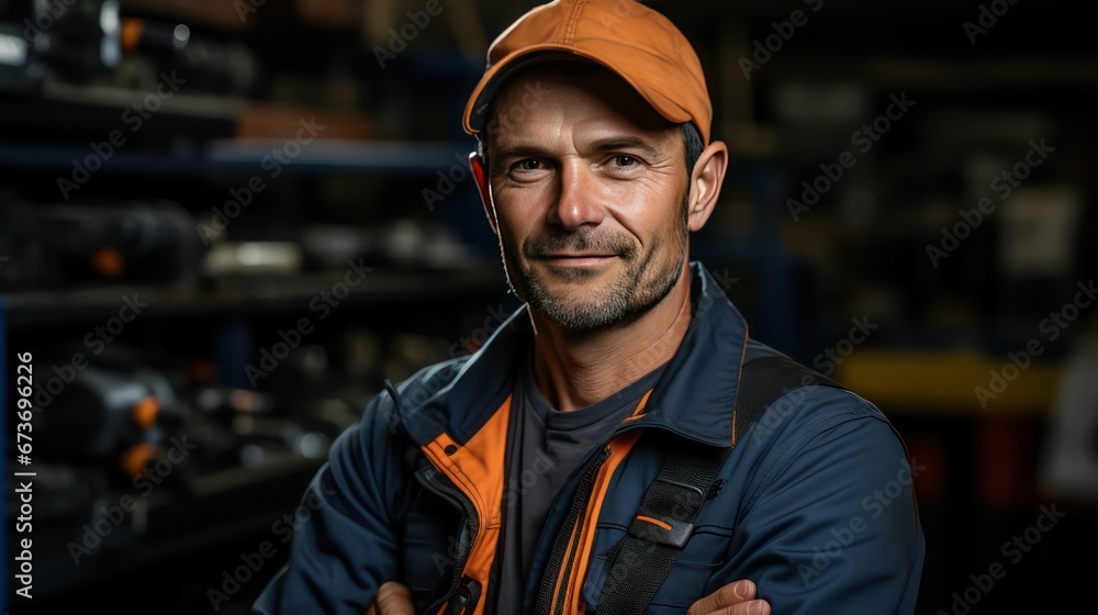 Fototapeta premium man wearing a working dress