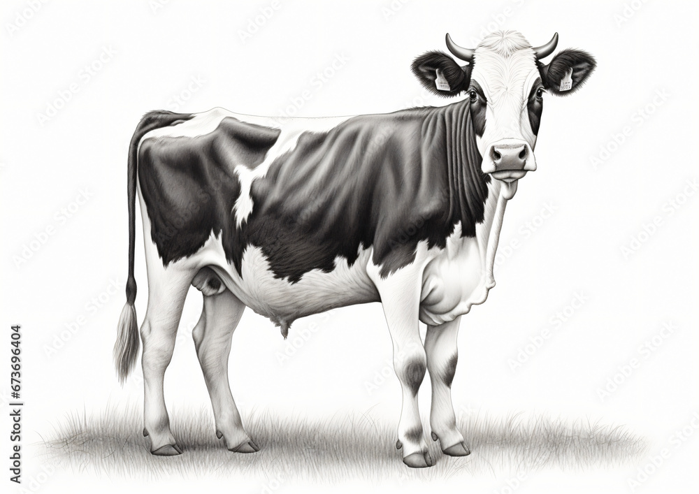 Black and white cow