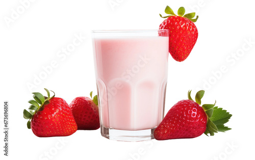 Fresh Strawberry Milk Drink on isolated background