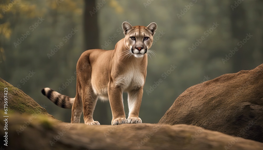 Obraz premium Mountain Lion Photography Stock Photos cinematic, wildlife, mountain lion, for home decor, wall art, posters, game pad, canvas, wallpaper