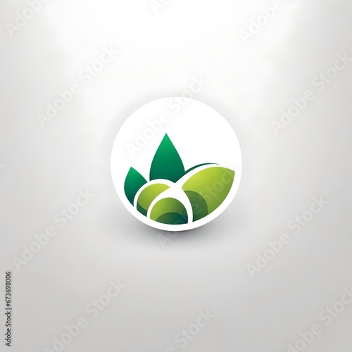 a vector style logo illustration for the environment featuring a plant and leaf or leafs