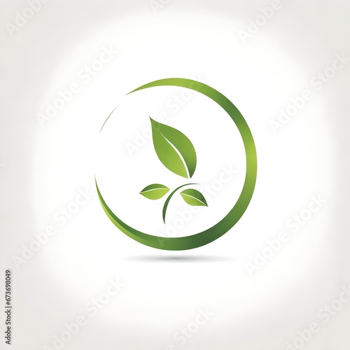 a vector style logo illustration for the environment featuring a plant and leaf or leafs