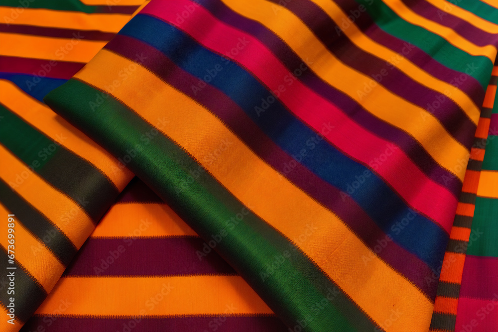 Obraz premium A beautiful textile background. Textile Tapestry. A Fabric pattern. Generative AI