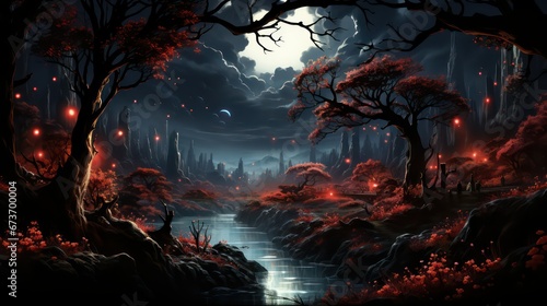 scary horror  background 3D forest background © Ghulam Nabi