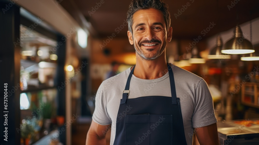 Restaurant entrepreneur with tablet, leaning on door and open to customers portrait. Owner, manager or employee of a startup fast food store, cafe or coffee shop business standing happy with a smile Restaurant entrepreneur with tablet, leaning on door and open to customers portrait. Owner, manager or employee of a startup fast food store, cafe or coffee shop business standing happy with a smile