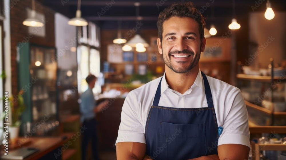 Restaurant entrepreneur with tablet, leaning on door and open to customers portrait. Owner, manager or employee of a startup fast food store, cafe or coffee shop business standing happy with a smile Restaurant entrepreneur with tablet, leaning on door and open to customers portrait. Owner, manager or employee of a startup fast food store, cafe or coffee shop business standing happy with a smile