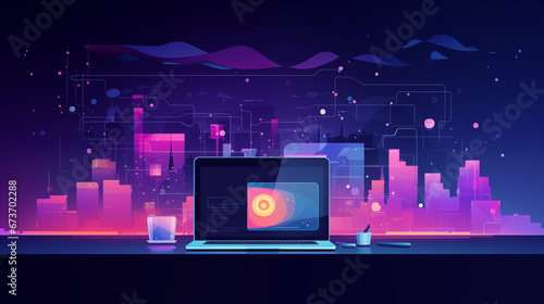 website hero section Background with coding computer