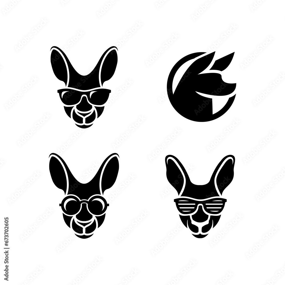 Kangaroo head face Logo icon design illustration Kangaroo head face Logo icon design illustration