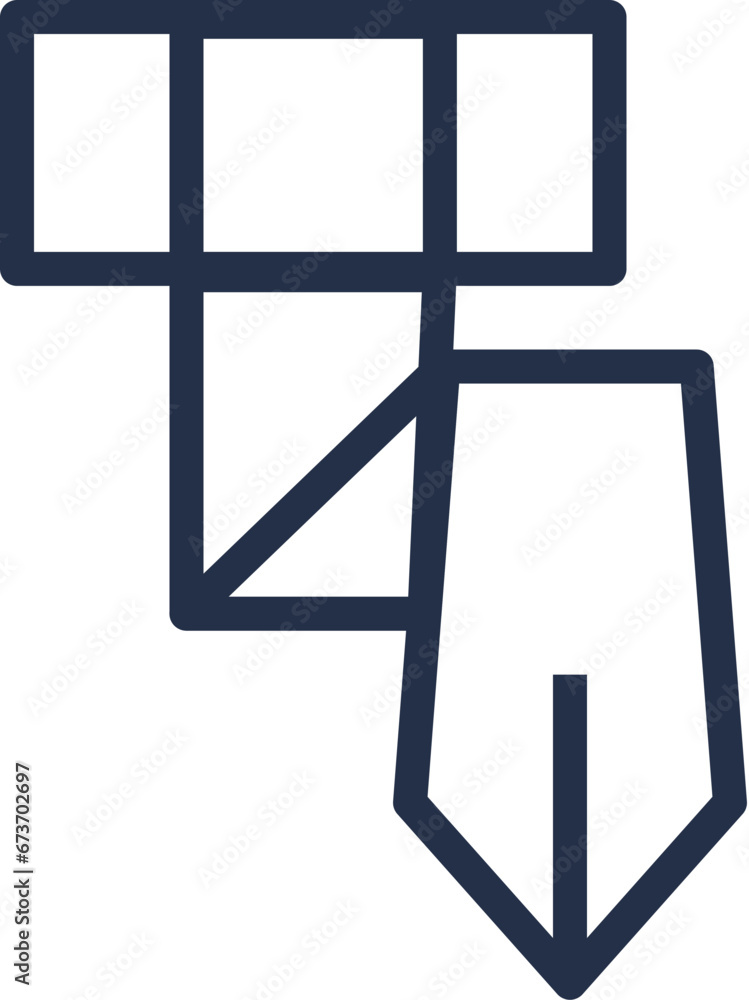 Linear icon of tied men tie. Casual clothes and shoes. Wardrobe item to create modern fashionable look. Simple dark grey vector symbol isolated on white background Linear icon of tied men tie. Casual clothes and shoes. Wardrobe item to create modern fashionable look. Simple dark grey vector symbol isolated on white background