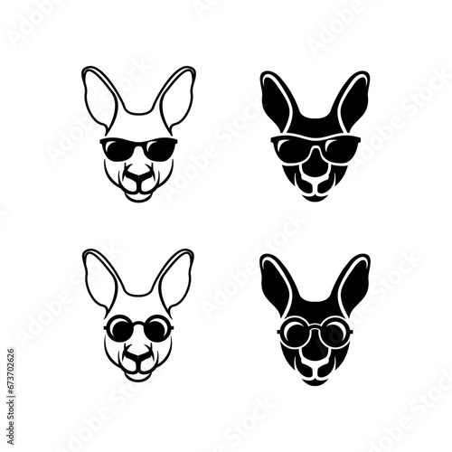 Kangaroo head face Logo icon design illustration