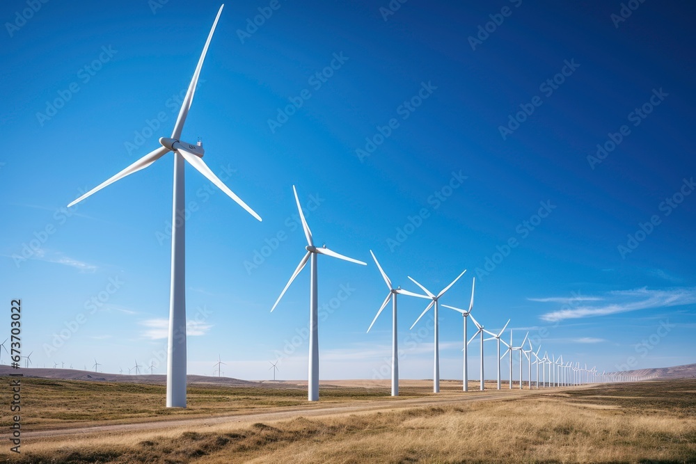 Wind turbines in a rural landscape, a wind turbine farm at sunset, wind power generators in a countryside, a tracking shot of energy-producing wind turbines Wind turbines in a rural landscape, a wind turbine farm at sunset, wind power generators in a countryside, a tracking shot of energy-producing wind turbines