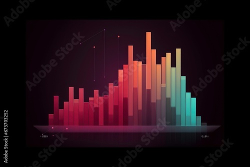 An understated graphic featuring an ascending bar chart  symbolizing prosperity and financial success. Ideal for conveying concepts related to stock market trends and investment opportunities