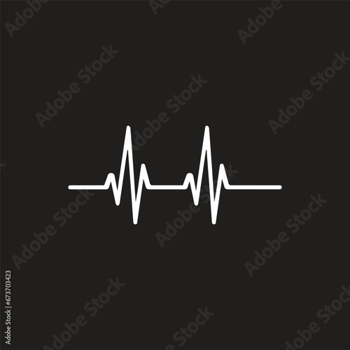 Heartbeat line. Pulse trace. EKG and Cardio symbol. Healthy and Medical concept. Vector illustration.