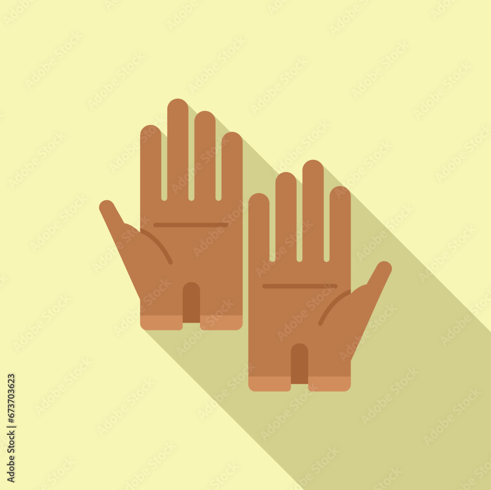 Leather pair of gloves icon flat vector. Craft tailor. Factory design