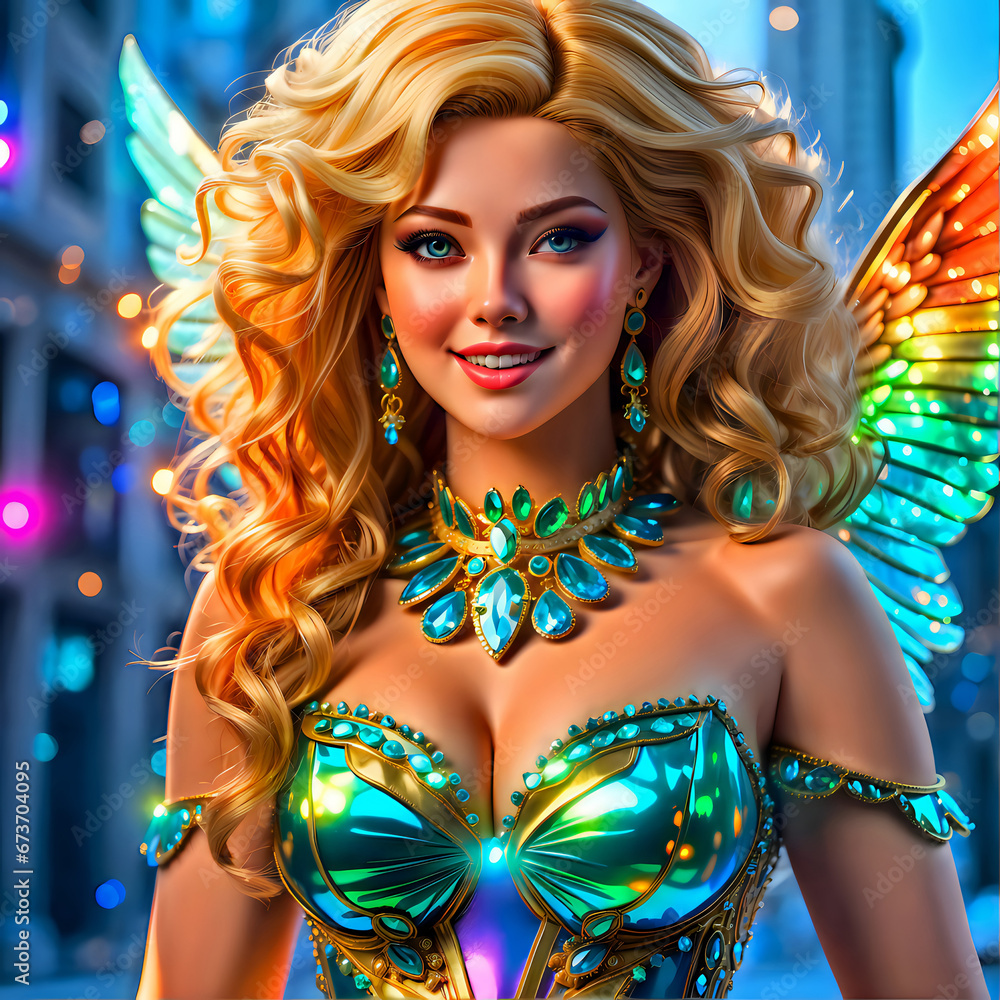 Obraz premium 3d surreal design with ultra details, colorful generative art, shiny colors with HDR, surreal painting art