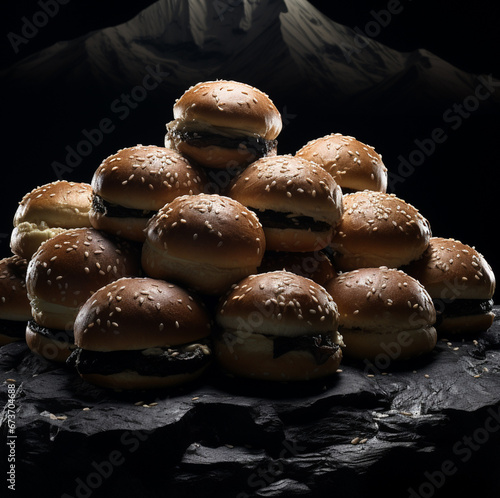 Free photo front view yummy meat cheese burger with french fries on dark background dinner burgers snack fast Free download