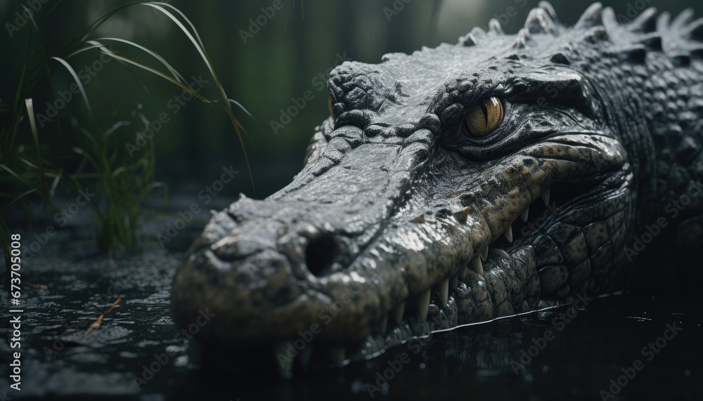 Obraz premium crocodile in the water