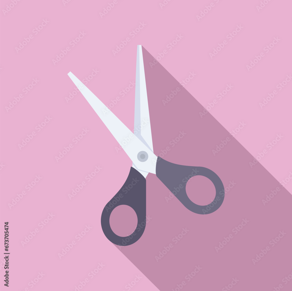Scissors tailor icon flat vector. Work tailor equipment. Sew style Scissors tailor icon flat vector. Work tailor equipment. Sew style