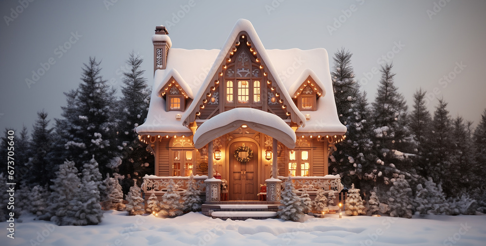 church in the snow, facade basic house shape christmas church in the snow, facade basic house shape christmas