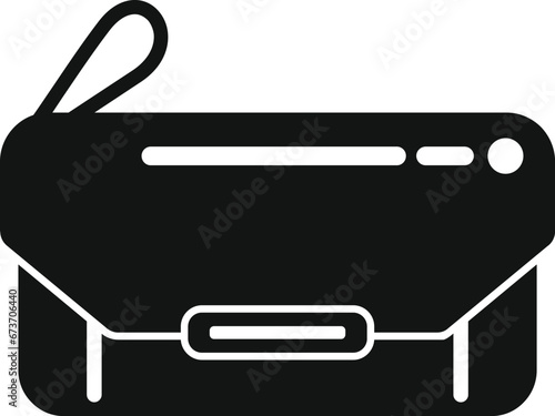 Leather craft bag icon simple vector. Fashion zipper. Machine needle equipment