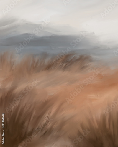 Earthy tones abstract landscape background, mountains, grey, brown texture 