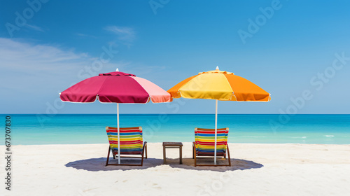 Chairs on the tropical beach