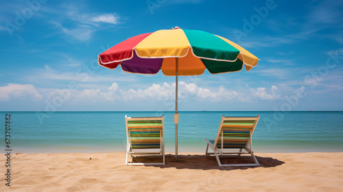 Chairs on the tropical beach