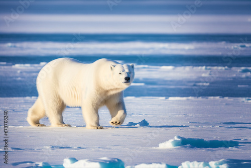 Beautiful polar bear. The Mighty Bear. Generative AI