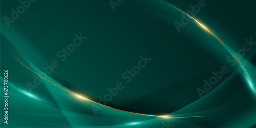 green abstract background design with elegant golden elements vector illustration
